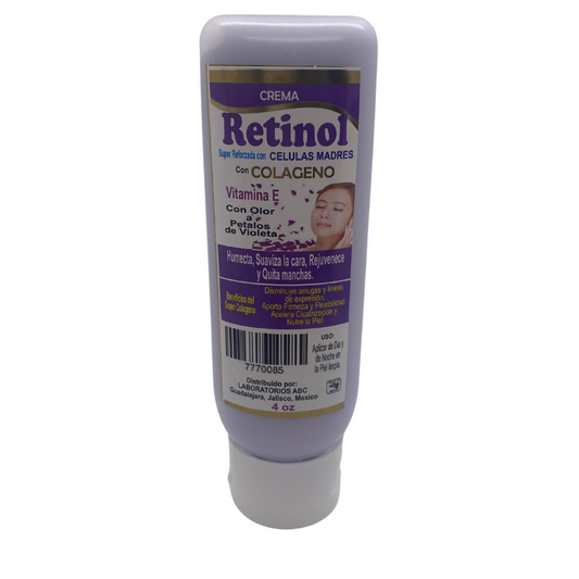 Crema de Retinol con Colageno Super Reforzada con Celulas Madres 4OZ