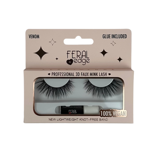 Venom 12pc Set - Feral Edge 3D Faux Mink Lashes with Lash Glue