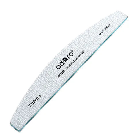 Adoro Half Moon Nail File White Grit 180/240 50pc Pack