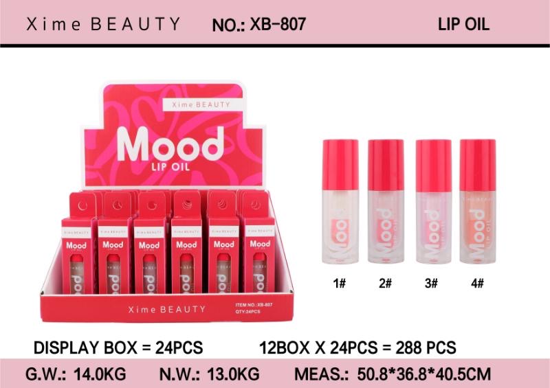 XB-807 Xime Beauty Mood Lip Oil Display