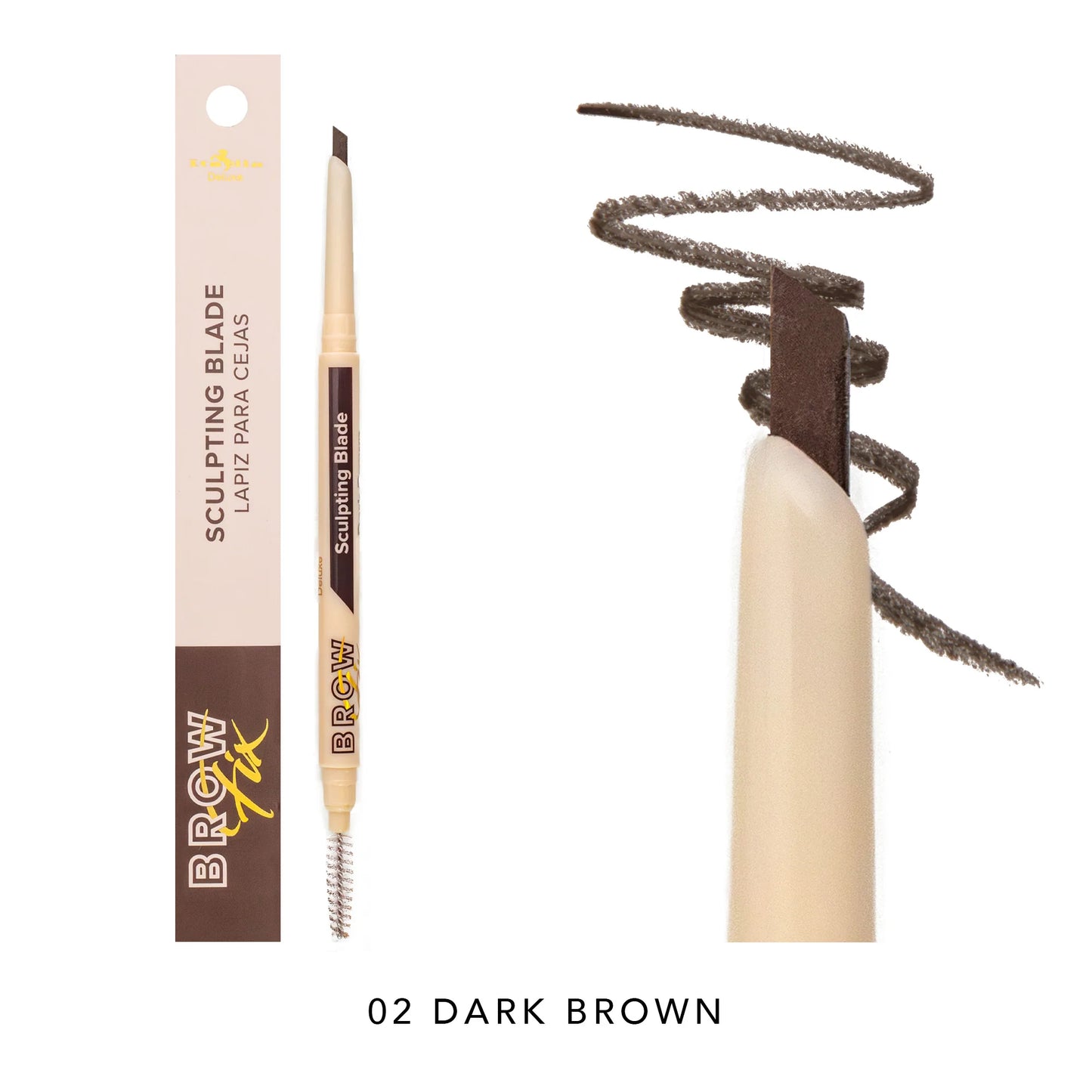 #831SBP Italia Deluxe Brow Fix Sculpting Blade 02 Dark Brown