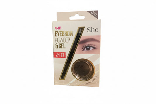 SHM-EG 116 DBR  - She  Dark Brown Eyebrow Powder & Gel 4pc Set