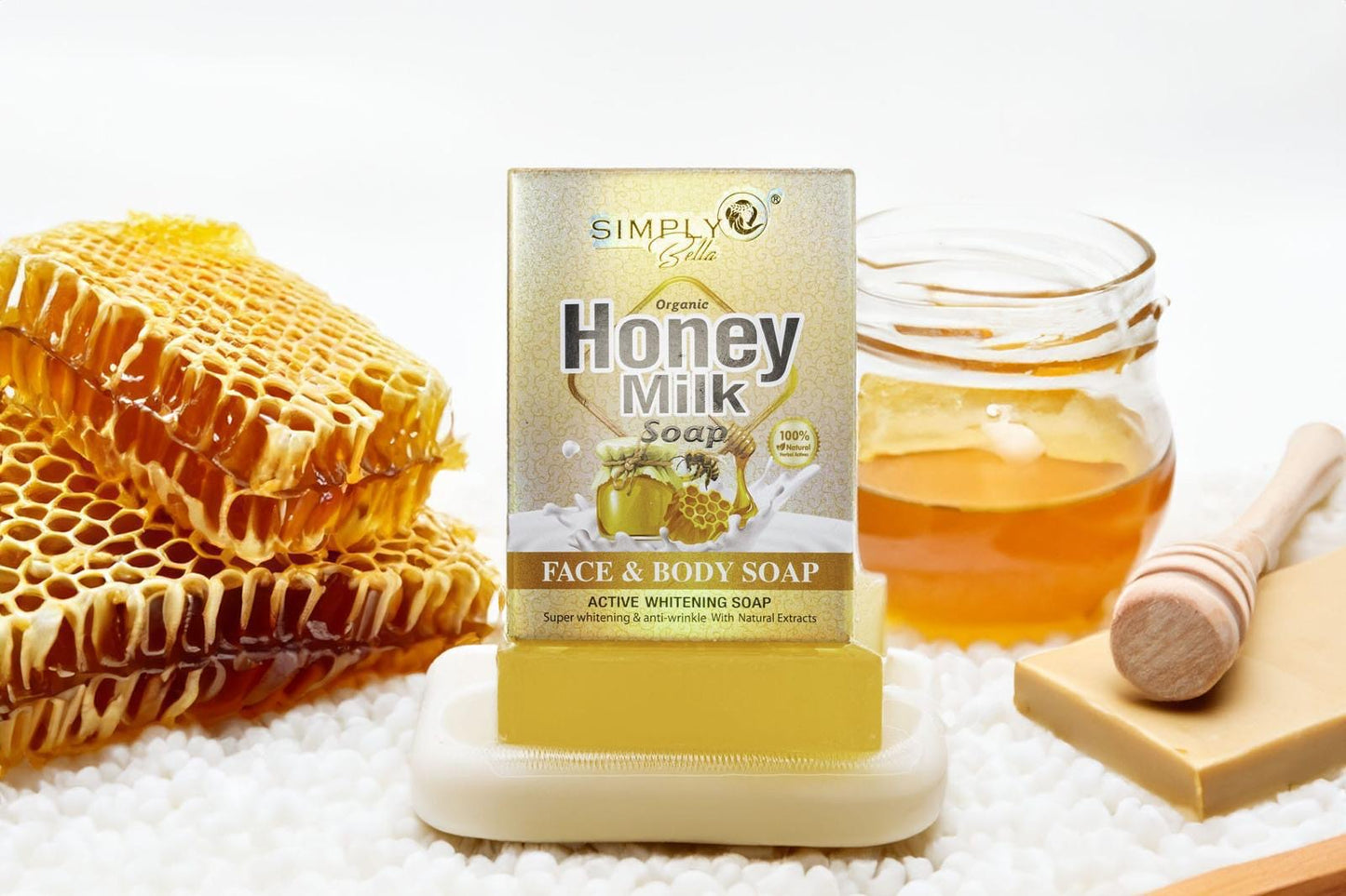 SIM004 Simply Bella Honey Milk Anti-Wrinkle & Whitening 100% Natural Soap