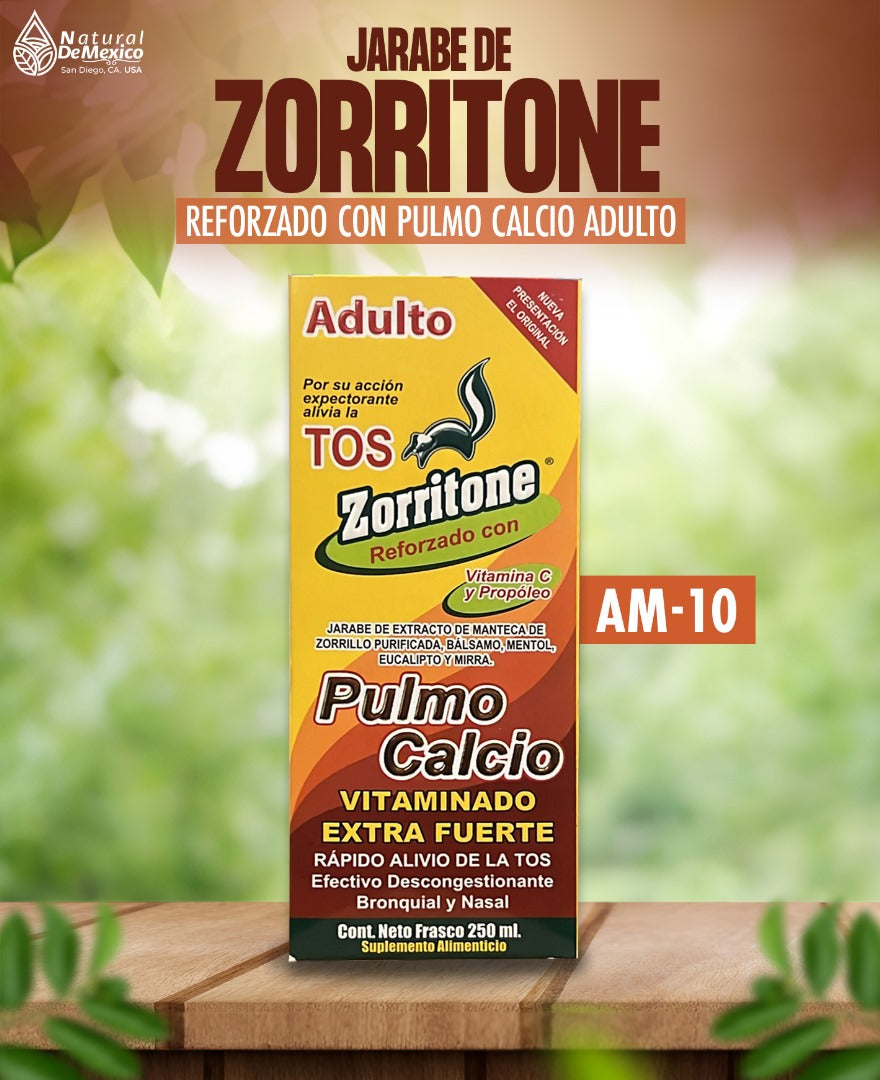 AM-10 Jarabe de Zorritone Extra Fuerte Reforzado con Vitamina C y Propóleo para Adultos