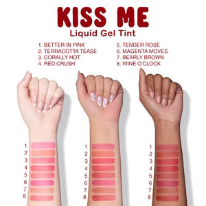 KMLT-4 Beauty Creations Kiss Me Liquid Gel Tint ( Red Crush) 3PC SET