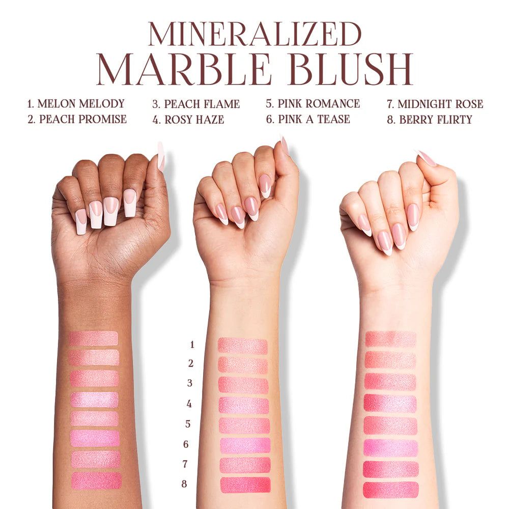 MMB-02 Beauty Creations Mineralized Marble Blush "Peachy Promise" (3PCS SET)