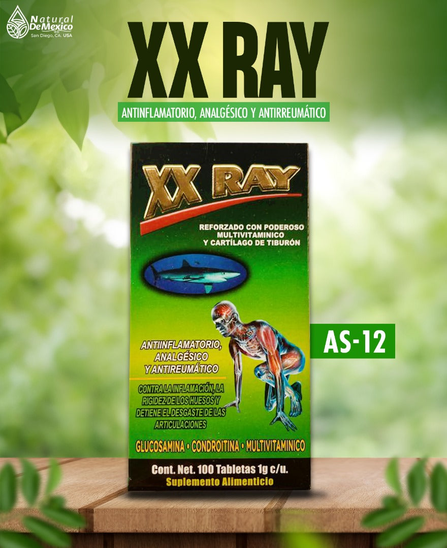 AS-12 XX Ray Reforzado con Multivitaminico y Cartílago de Tiburón Cont. 100 Tabletas