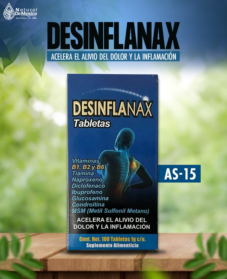 AS-15 Desinflanax Tabletas Cont. 100 Tabletas