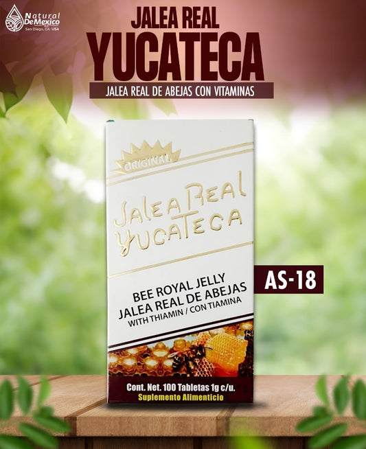 AS-18 Jalea Real Yucateca de Abejas con Tiamina Cont. 100 Tabletas