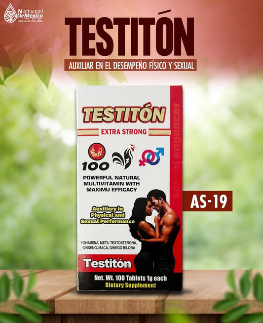 AS-19 Testitón Extra Fuerte Cont. 100 Tabletas