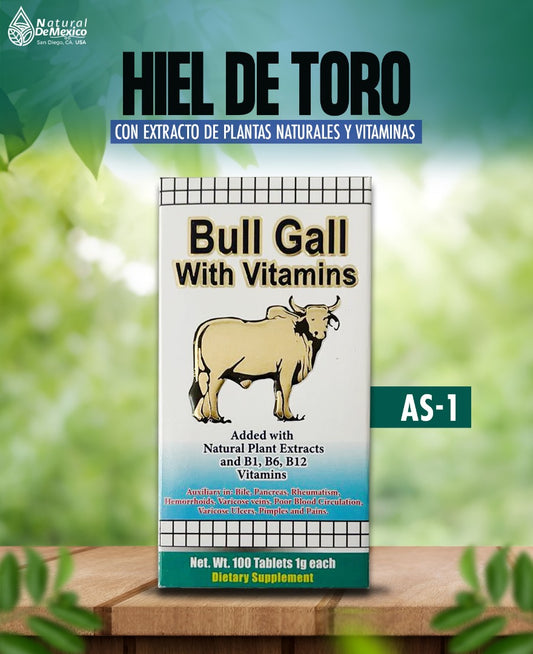 AS-1 Hiel de Toro Vitaminado Cont. 100 Tabletas