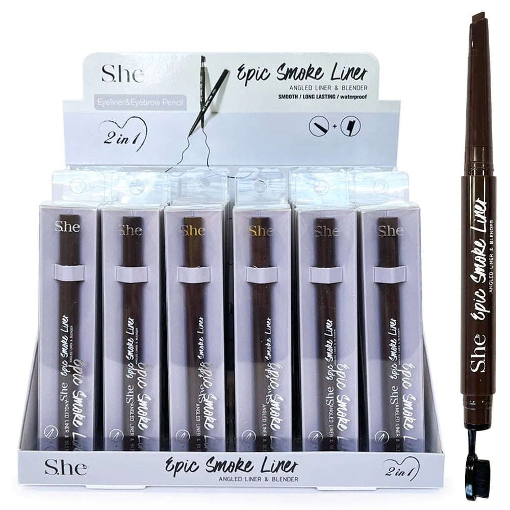 EP1020DB Epic Smoke Dark Brown Liner Angled Liner & Blender Display