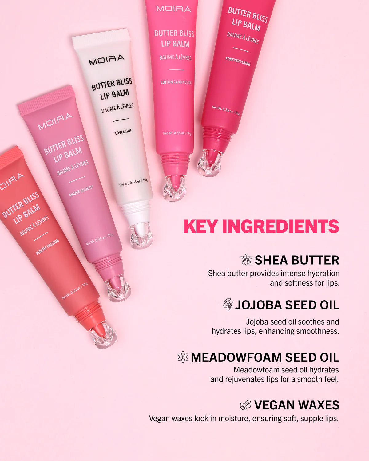 Moira Butter Bliss Lip Balm (020, Soft Spell) 3PCS SET