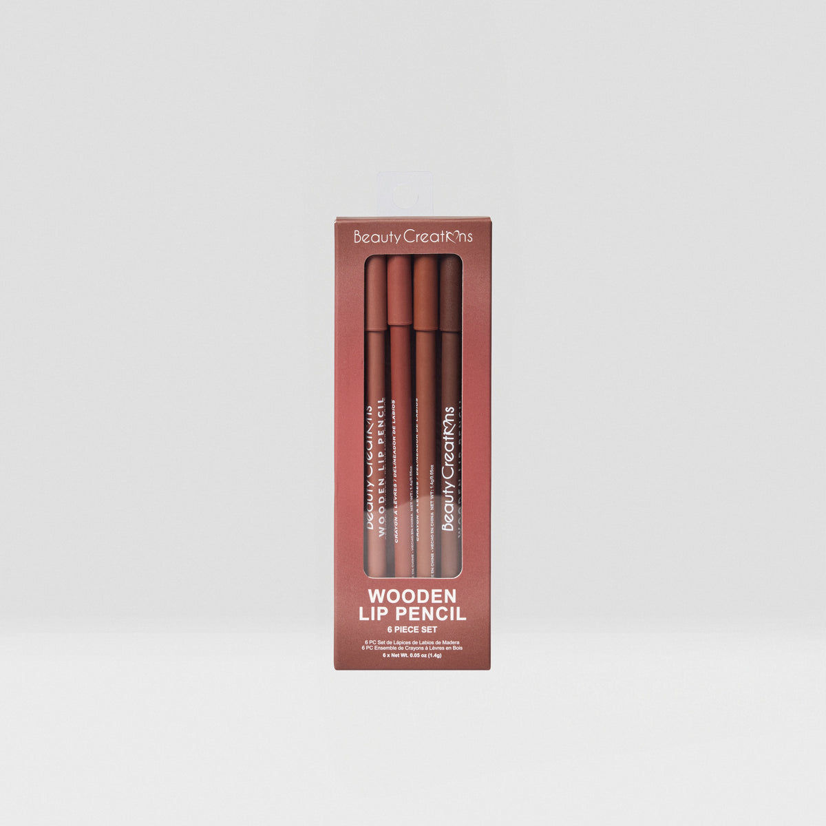 WLPN- SET Beauty Creations Wooden Lip Pencil (Nudes) 6 Pc Set