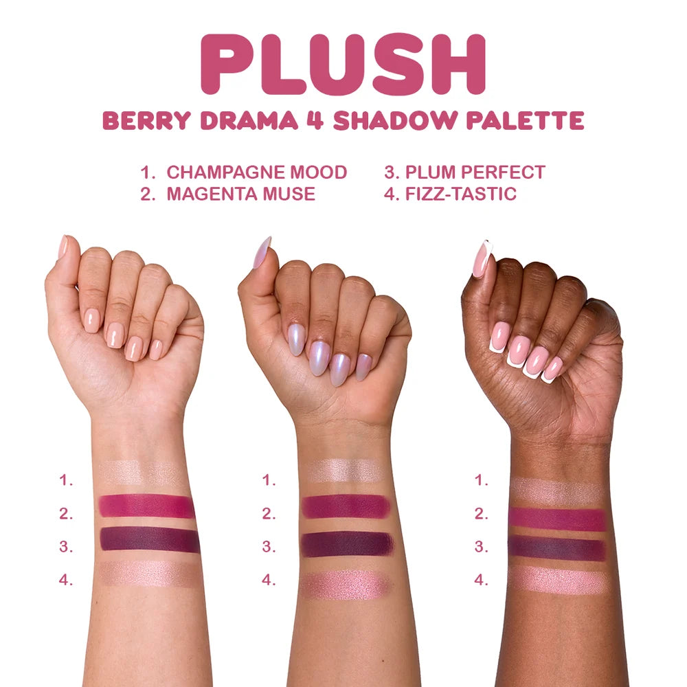 Beauty Creations Plush 4 Color Palette ( Berry Drama) 1PCS