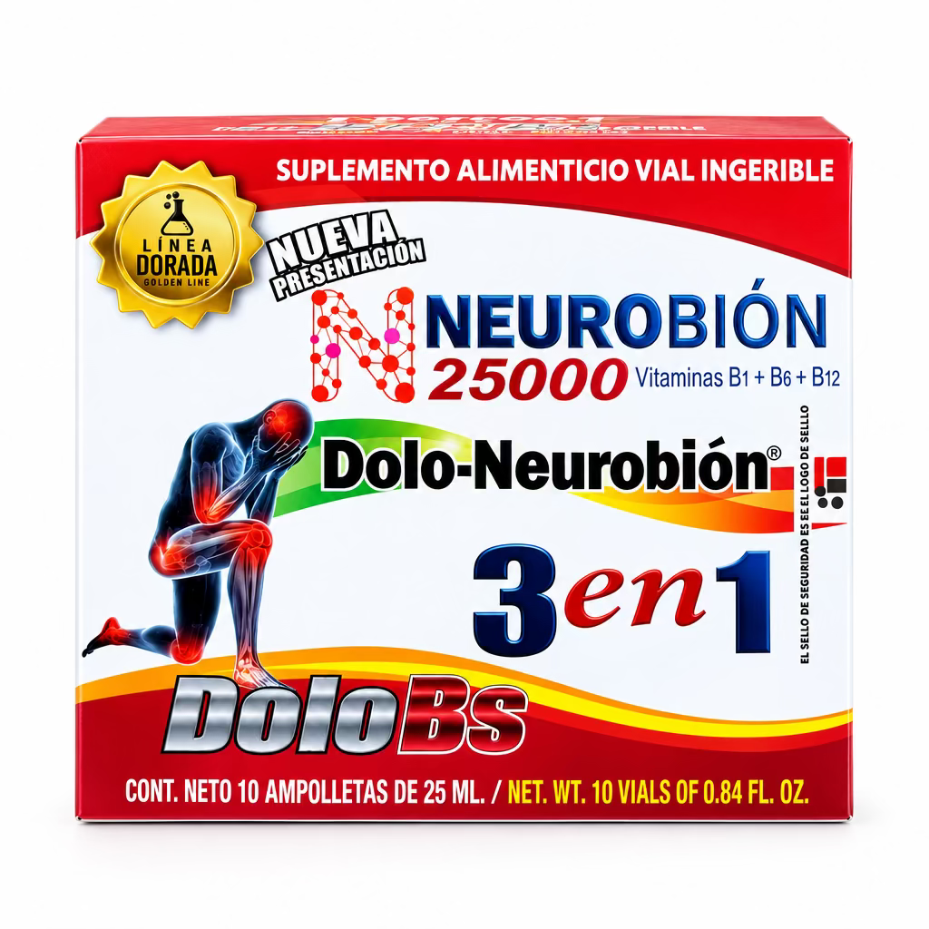 Suplemento Alimenticio Vial Ingerible (N)NeuroBion 25,000 Vitaminas B1+B6+B12 3 EN 1 (25ML)