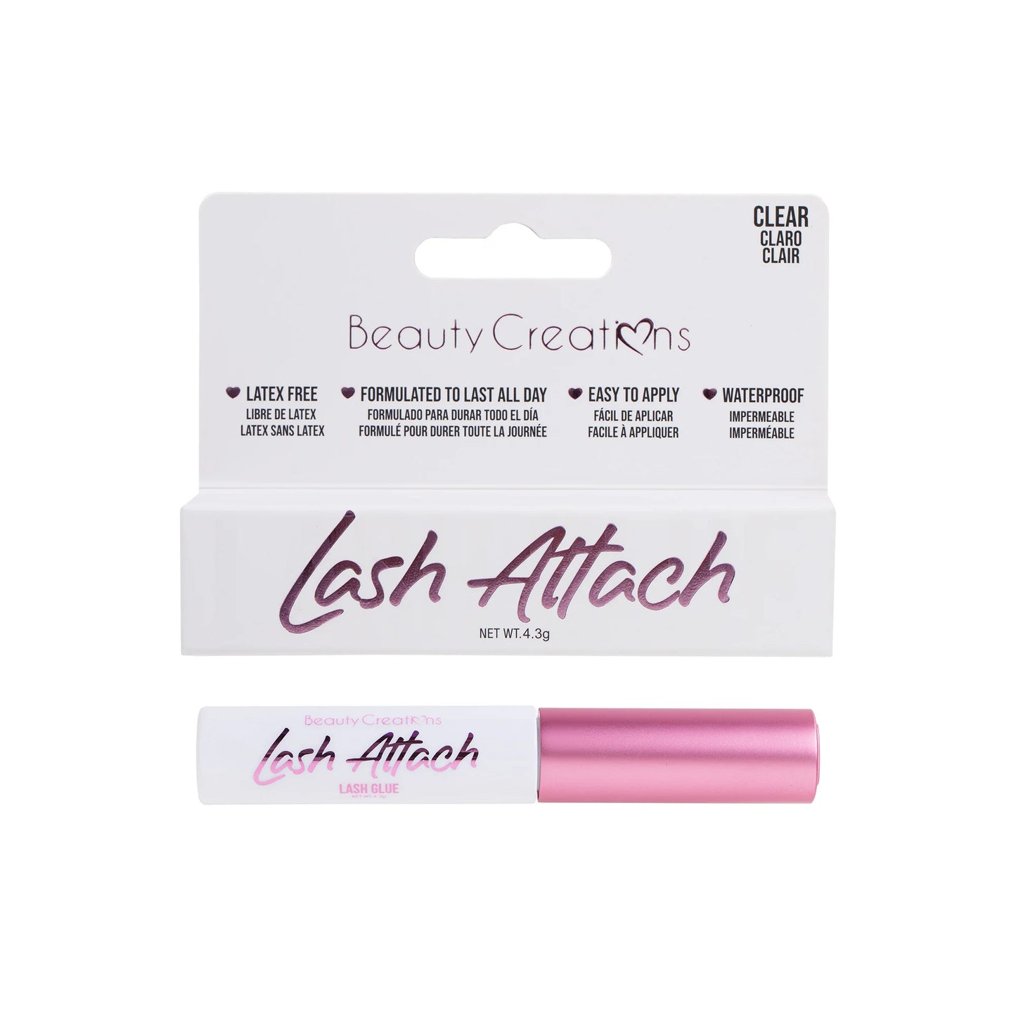 LAB-CLEAR Beauty Creations Lash Attach Brush-On - 6pc Display