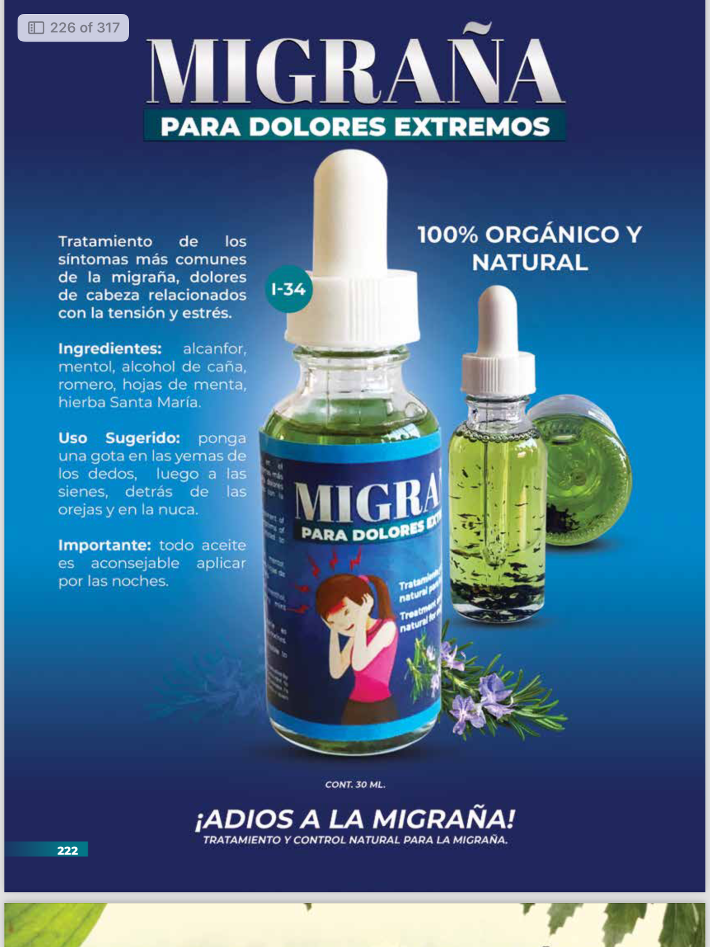 M-2 Migraña Spray para Dolores Extremos 100ml