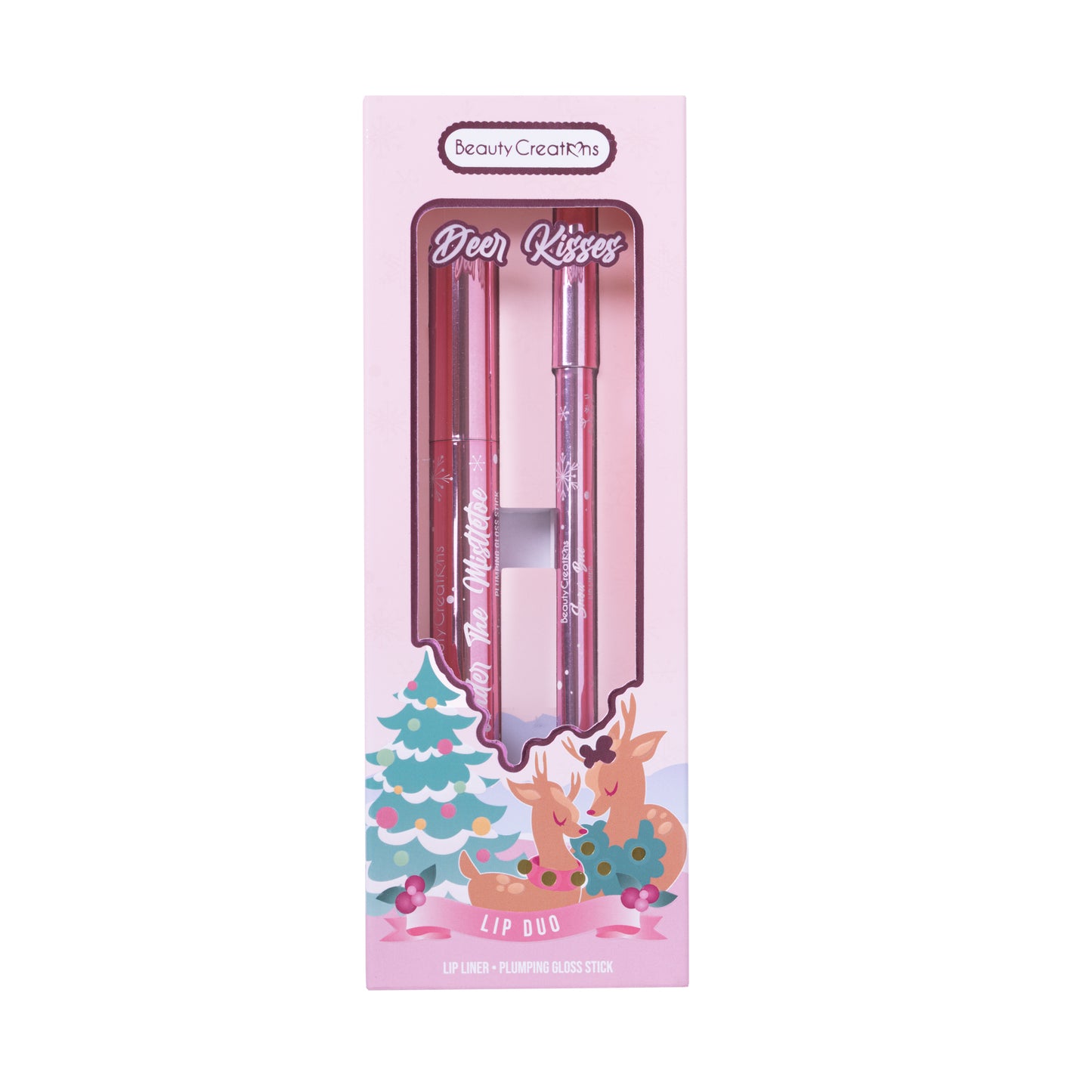 BCRC-LD Beauty Creations Oh Deer Christmas - "Deer Kisses" Lip Duo 3pc Set