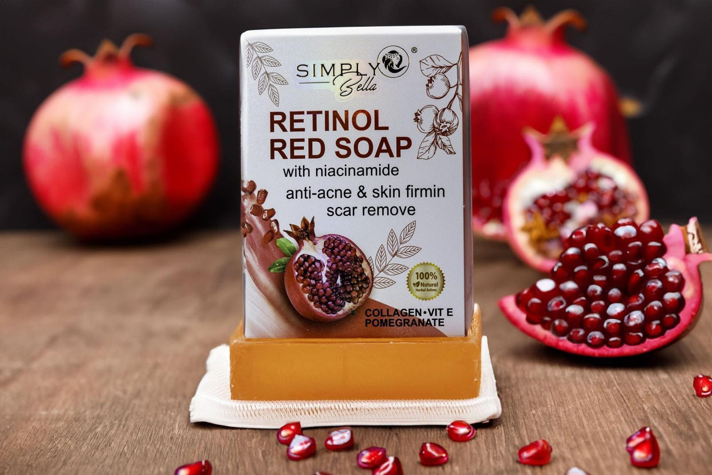 SIM013 Simply Bella Retinol Red Soap With Niacinamide 100% Natural Soap