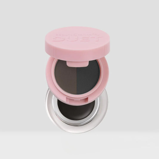 #DUET-POD6 Beauty Creations Duet Brow Powder + Pomade (Ebony - Dark Brown to Black)  3PCS SET           ) 3PCS SET