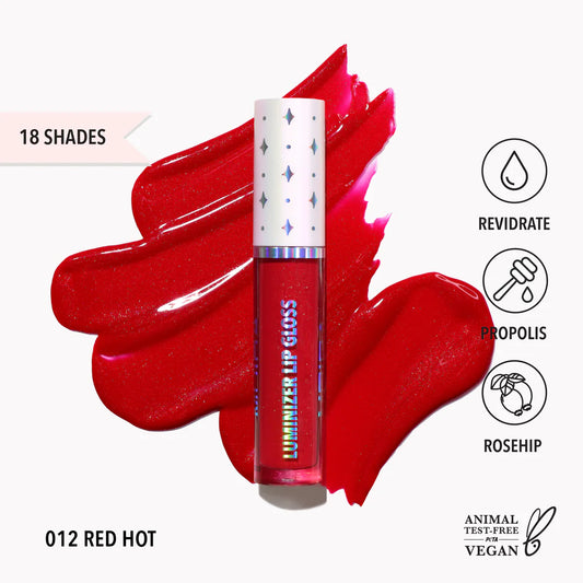 Luminizer Lip Gloss (012, Red Hot) 3pc Bundle