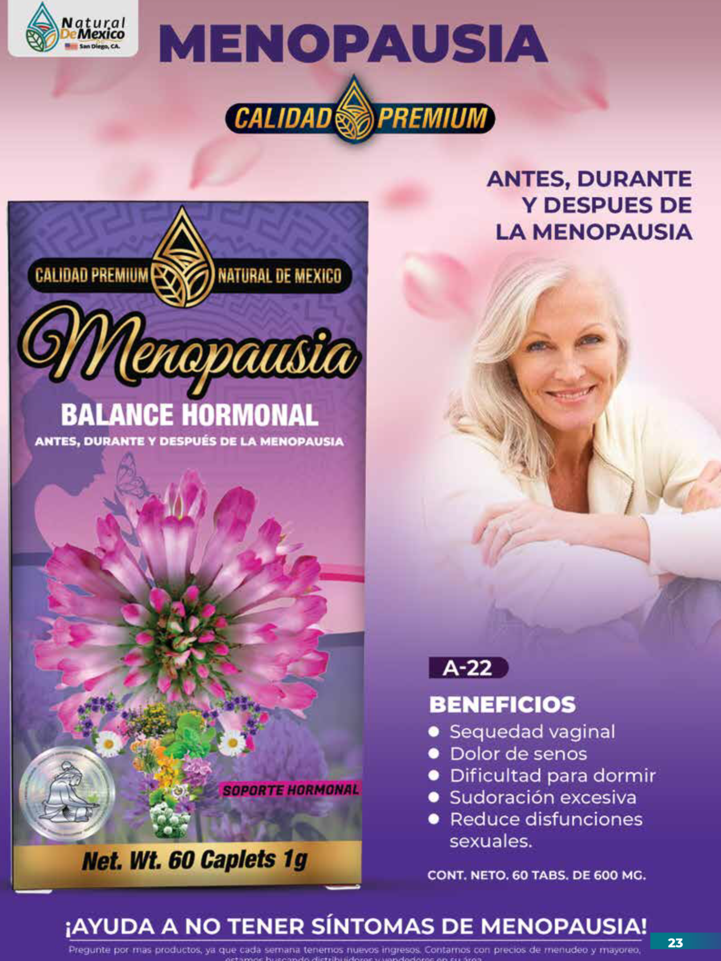 A-22 Menopausia Balance Hormonal Cont. 60 Capletas