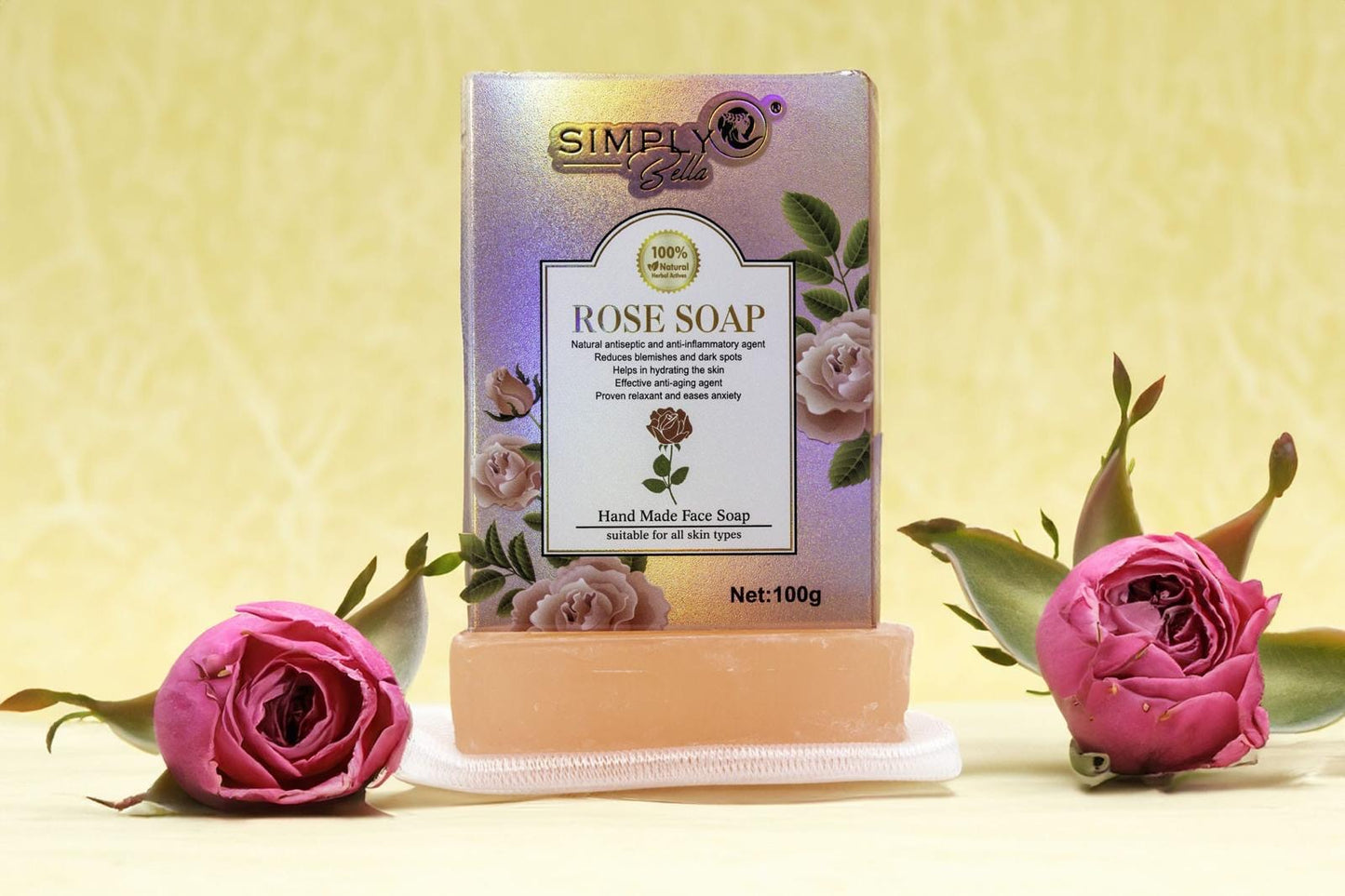 SIM012 Simply Bella Rose Antiseptic & Anti-Inflammatory 100% Natural Soap