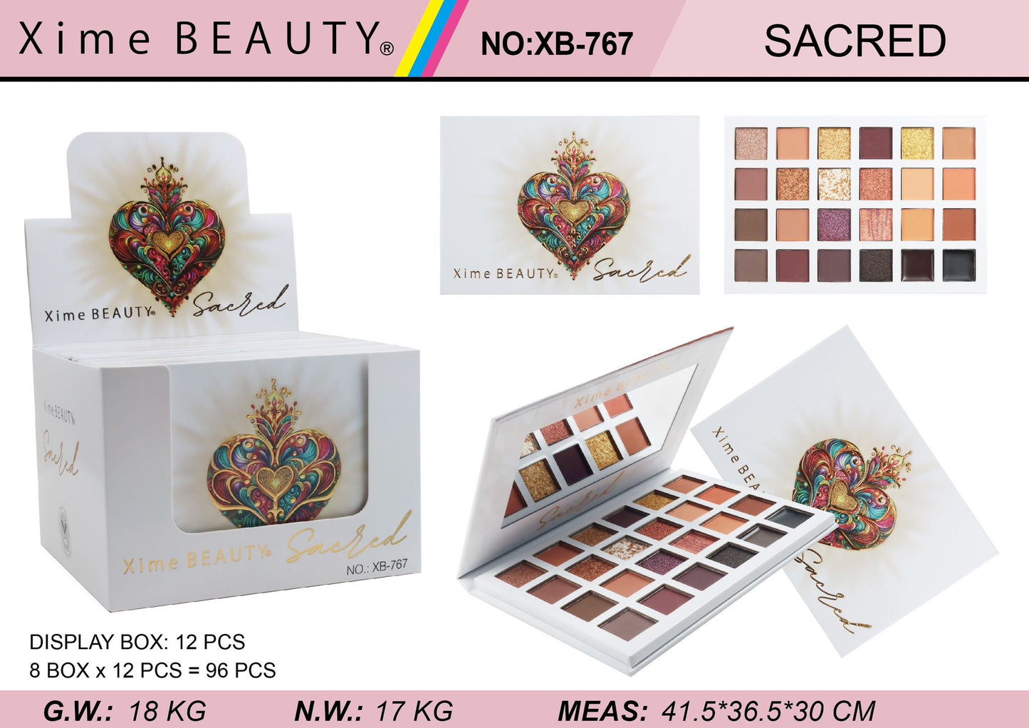 XB-767 Xime Beauty Sacred 24 Color Eyeshadow Palette