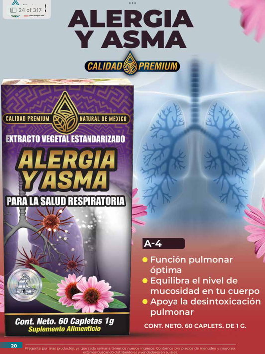 A-4 Alergia y Asma Cont. 60 Capletas