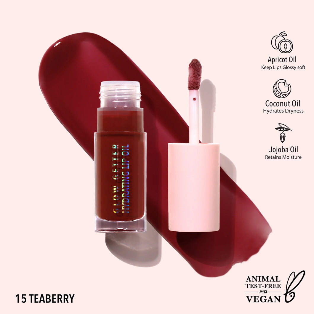 Glow Getter Hydrating Lip Oil (015, Teaberry) 3pc Bundle