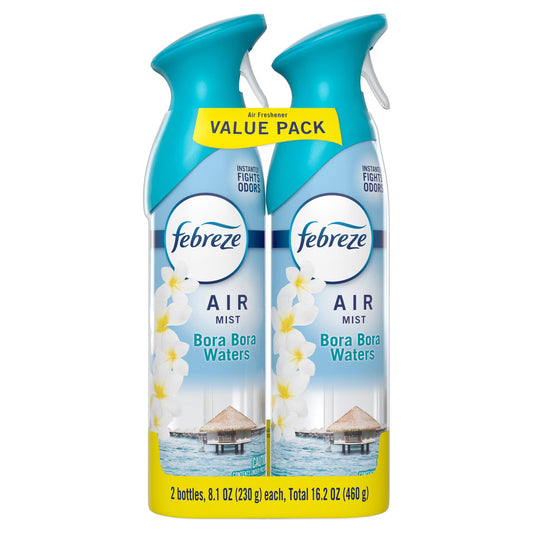 Febreze Air Mist Odor-Fighting Air Freshener - Bora Bora Waters - 8.1oz (2 PACK)