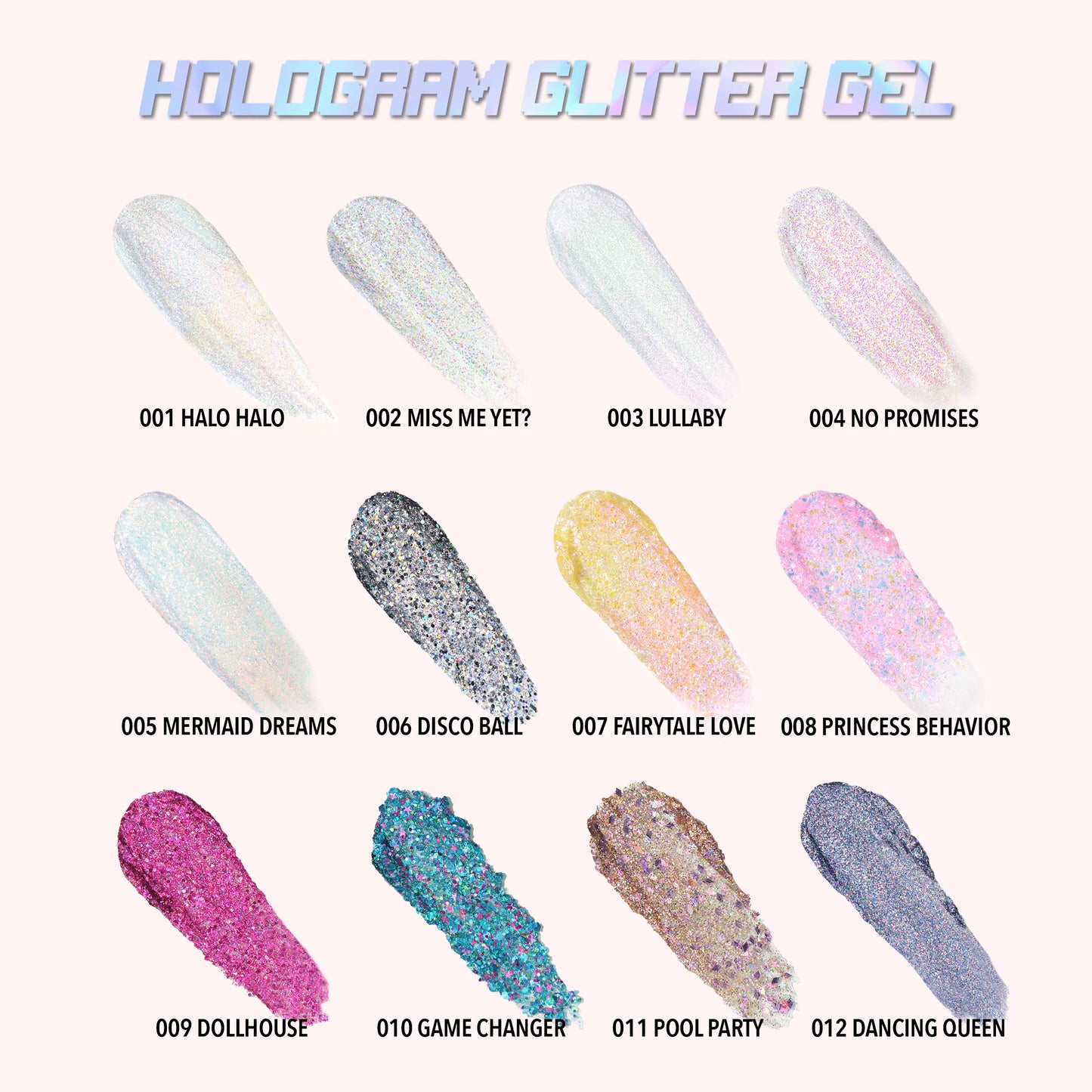 Hologram Glitter Gel (010, Game Changer) 3pc Bundle