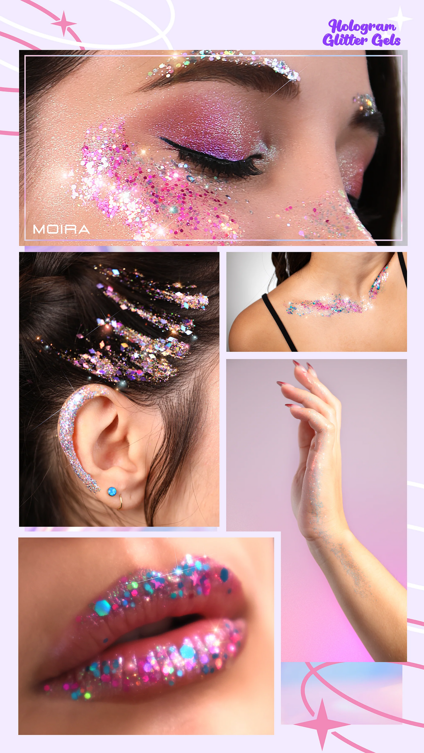 Hologram Glitter Gel (006, Disco Ball) 3pc Bundle