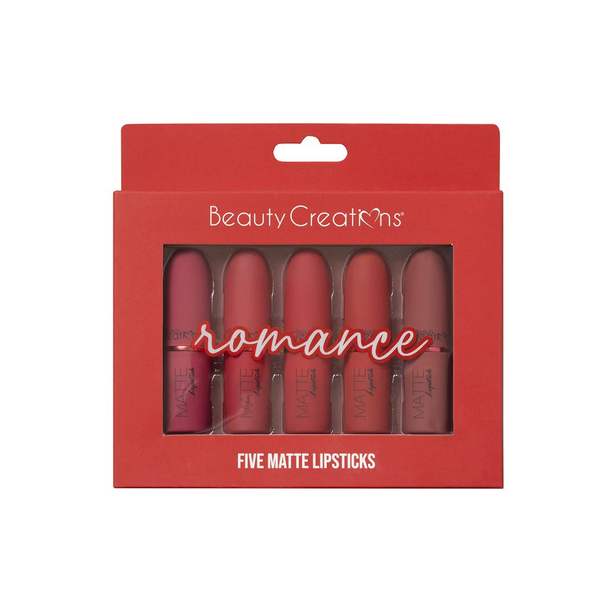 TJLS2-Set Beauty Creations Romance Five Matte Lipsticks