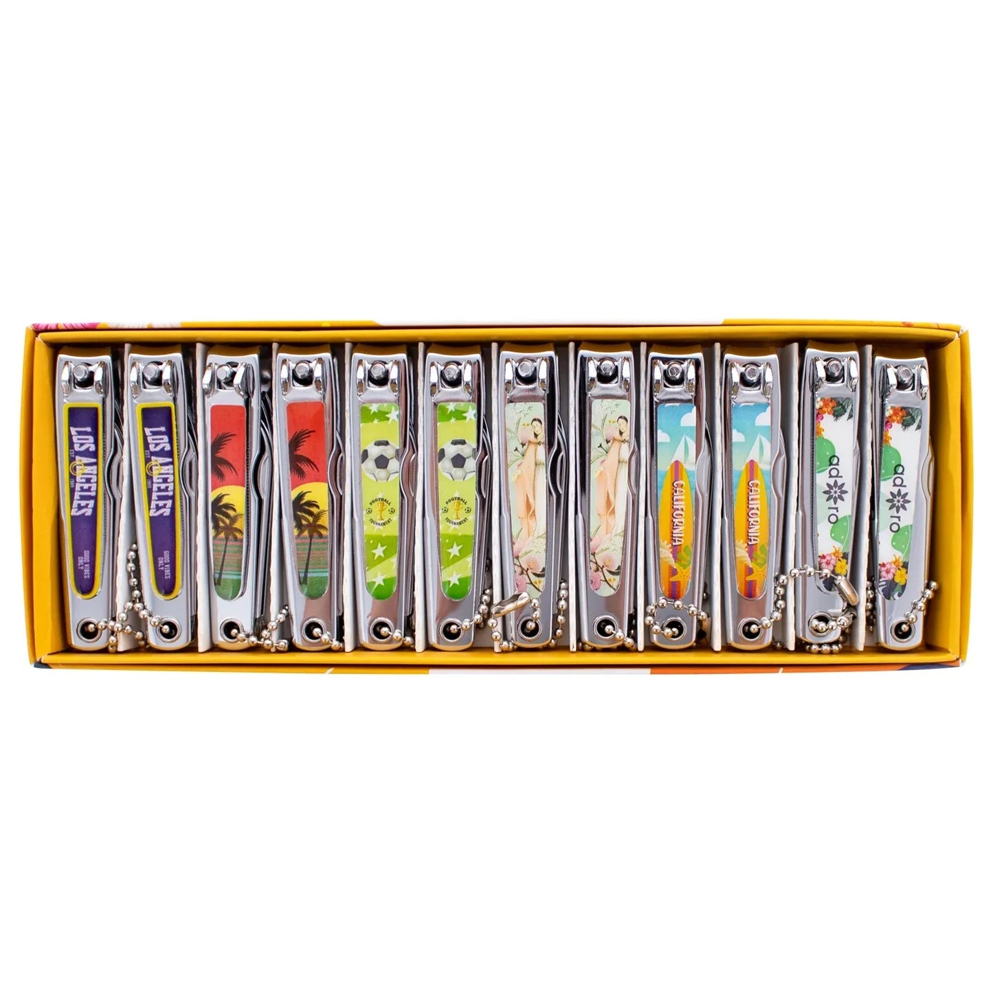 001 - 1117 - Adoro Multi-Tool Nail Clipper W/ Chain & File 12PC
