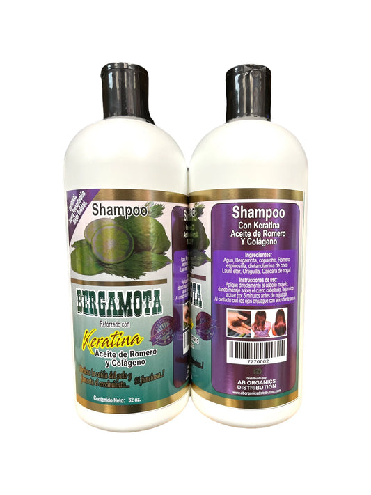 Bergamota Shampoo Con Keratina 32oz