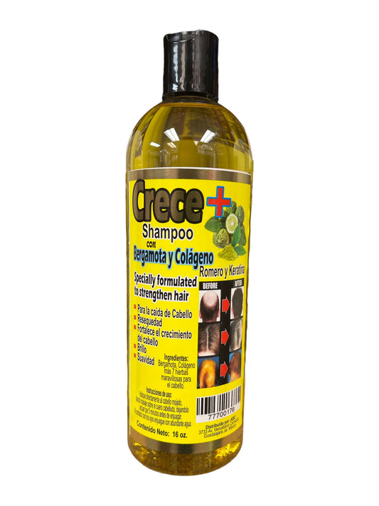 Shampoo Crece + Bergamota Y Colageno 16oz