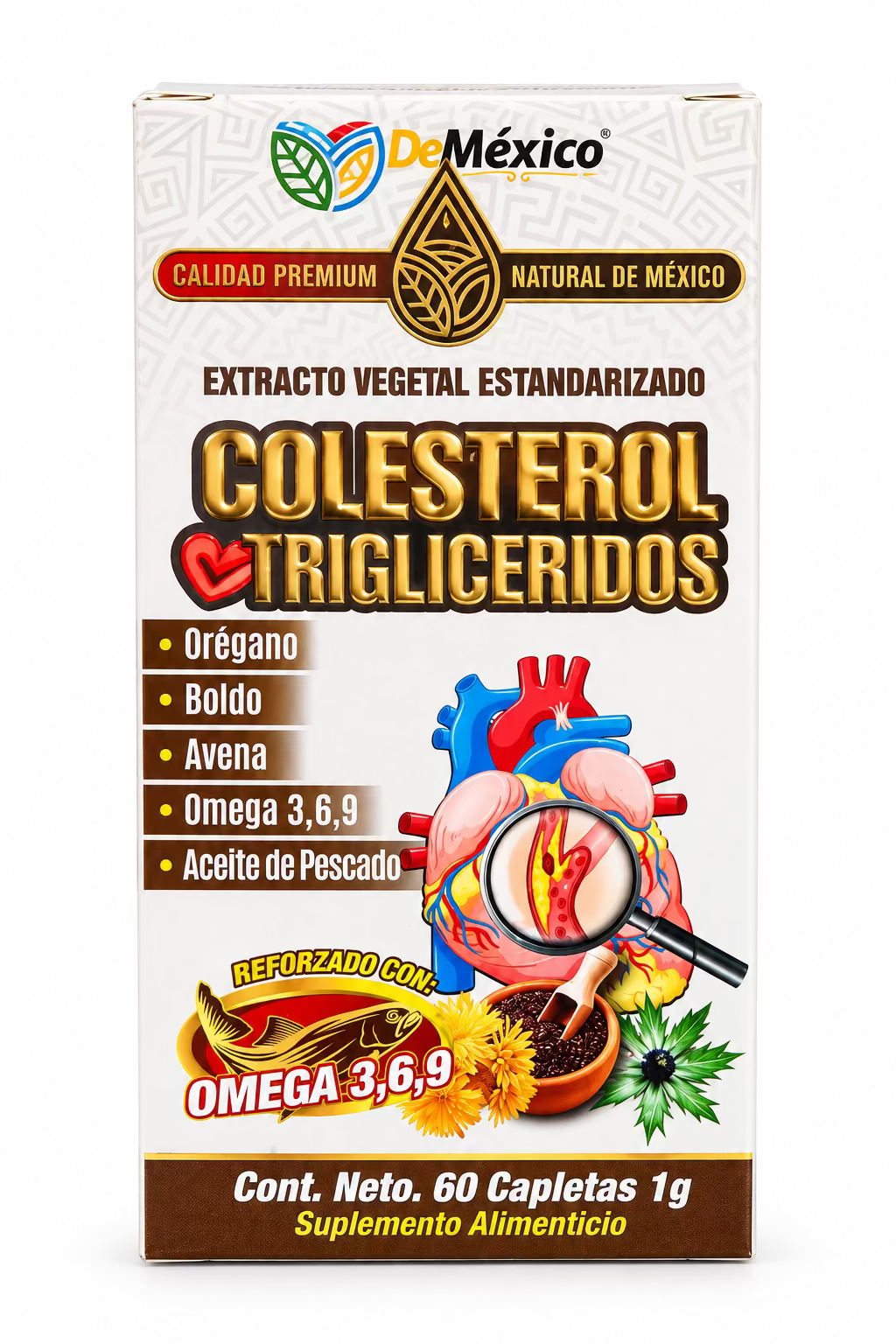 Colesterol Y Trigliceridos Omega 3 6 9 Con 60 Caplets