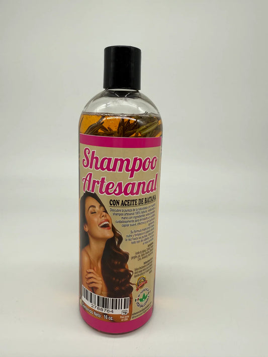 Shampoo Artesanal - Con Aceite De Batana, Canela , Romero , Gengibre Y Ajo. 16Oz