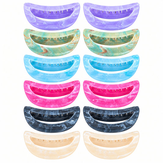 KCL-17251 Pinzas de Garra Tipo Media Luna con Efecto Mármol (12PCS)