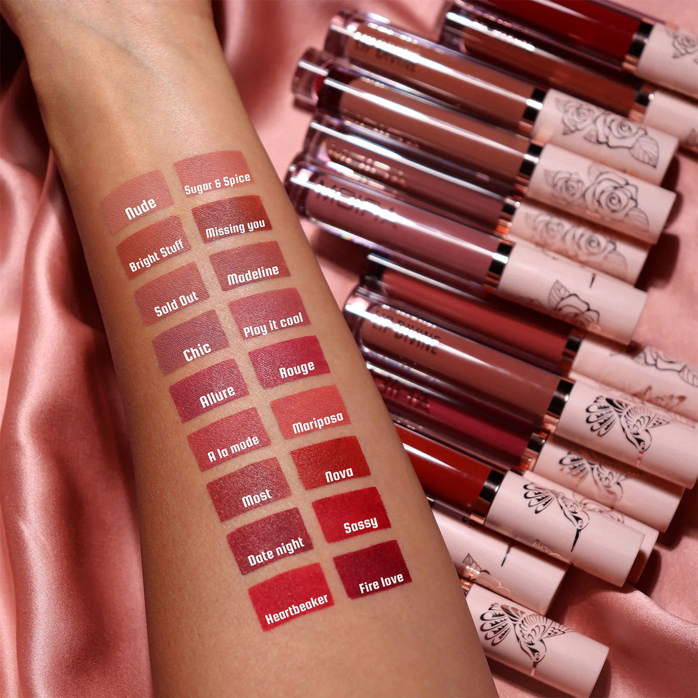 Lip Divine Liquid Lipstick (LDV004, Missing You) 3pc Bundle