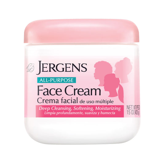 Jergens All Purpose Face Cream, Deep Cleansing Moisturizer, Lotion for Dry Skin, 15 fl oz