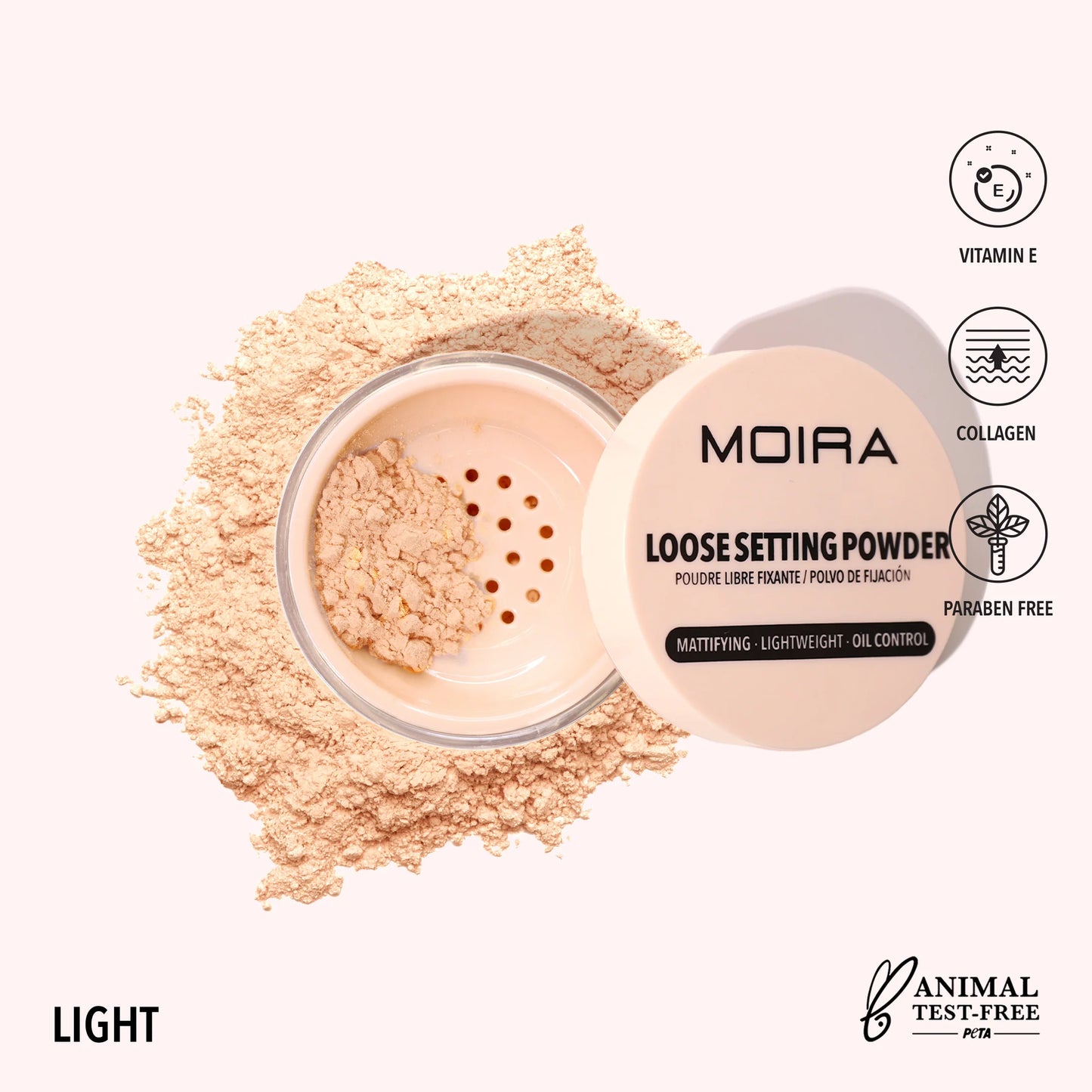 Moira Loose Setting Powder (LSP006, Light) 3PC Bundle