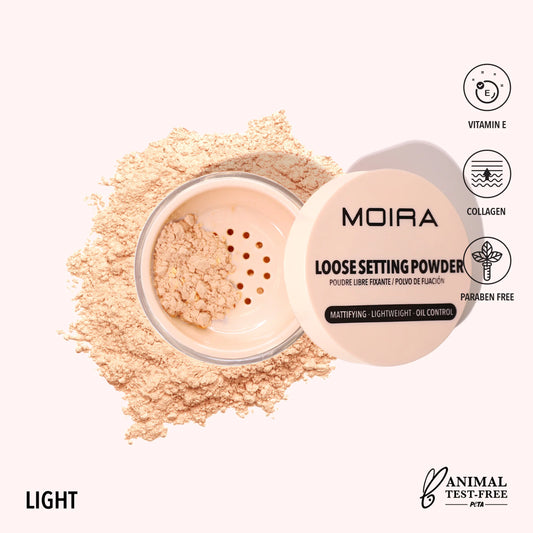 Moira Loose Setting Powder (LSP006, Light) 3PC Bundle