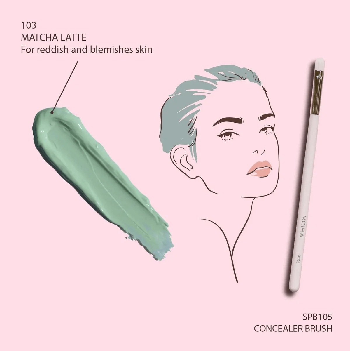 VCE001 Moira Lavish Color Correcting Concealer (103, MATCHA LATTE) (3PCS)
