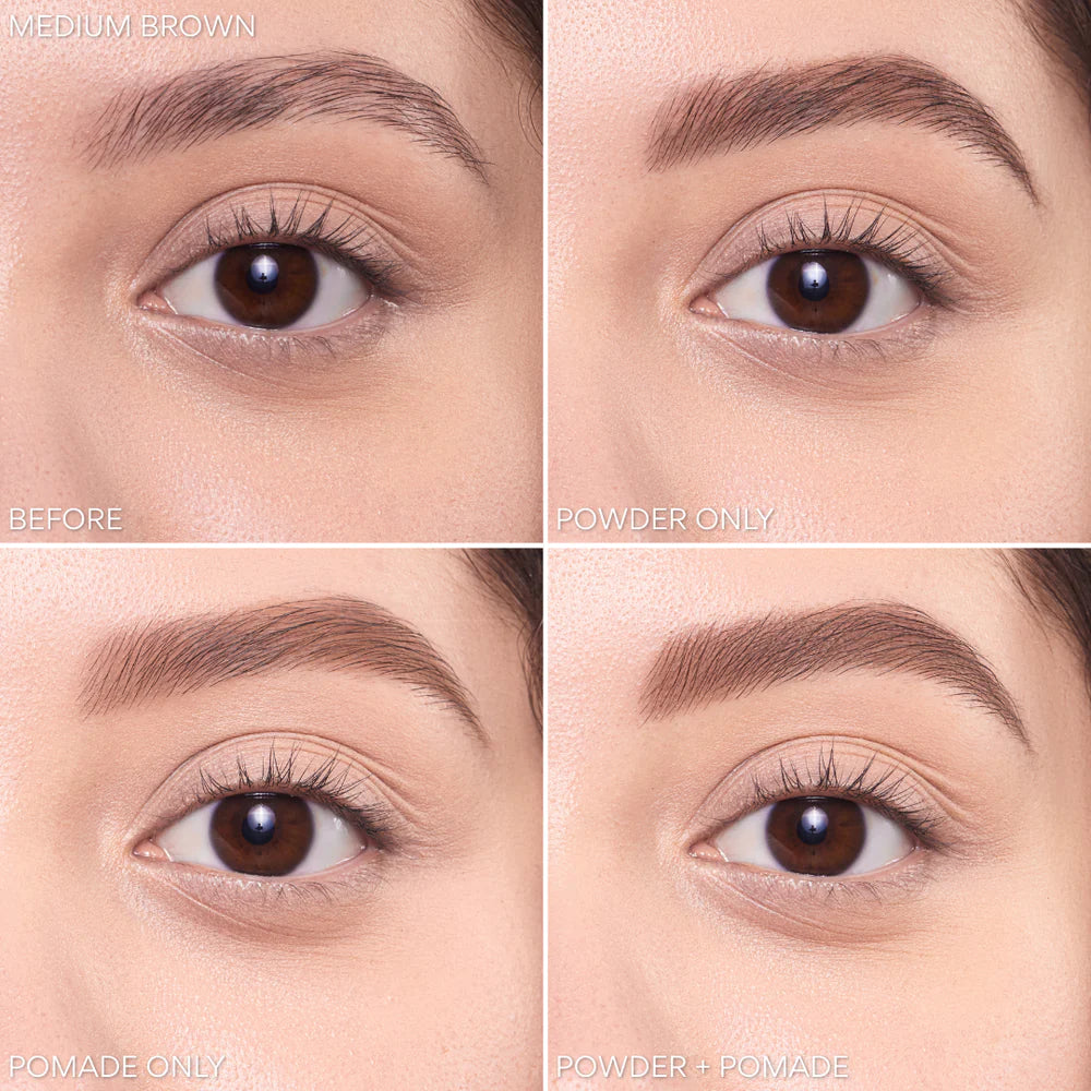 DUET-POD4 Beauty Creations Duet Brow Powder + Pomade ( Medium Brown - Dark Warm Gold) 3PCS SET