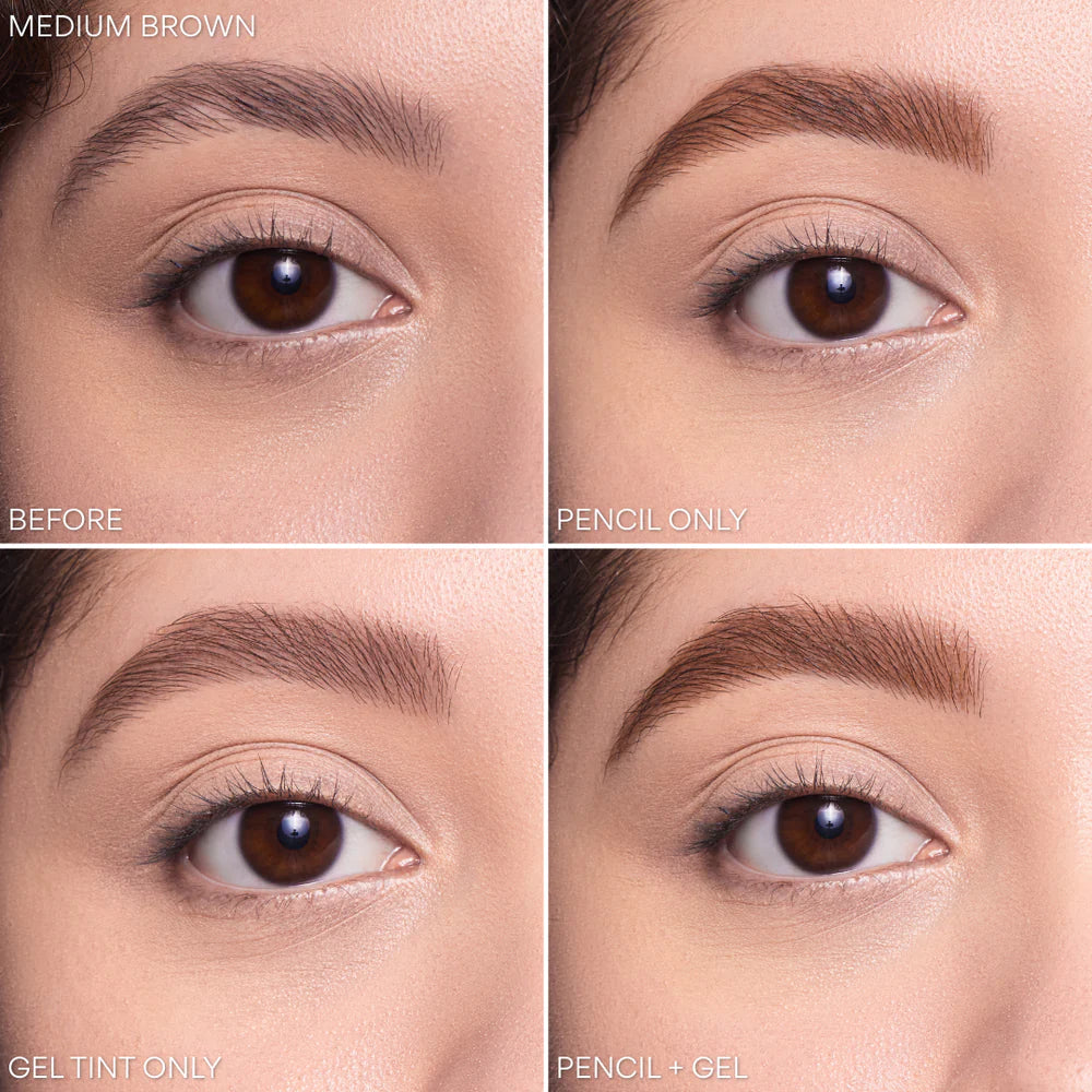 #DUET-BP4 Beauty Creations Duet Gel Tint + Brow Pencil (Medium Brown - Dark Warm Gold Undertone) 3PCS SET