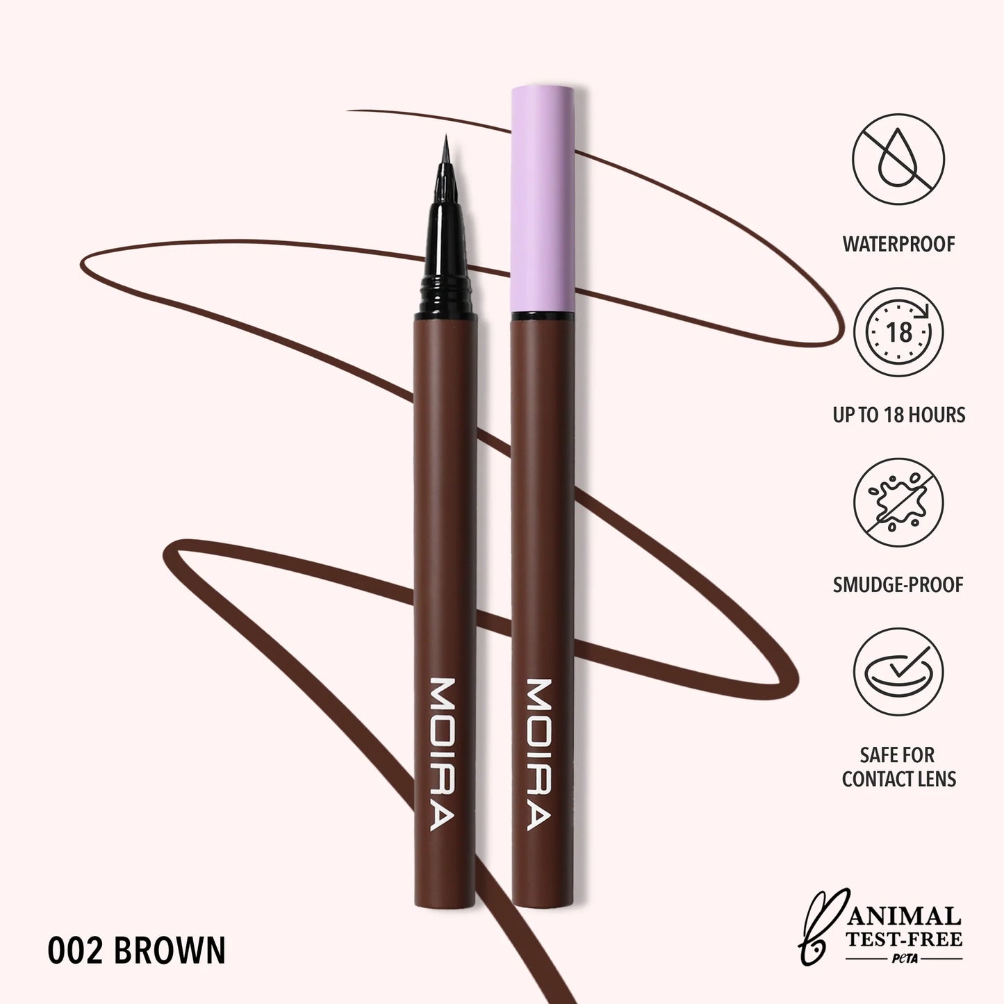 MTL002 Micro Tip Liquid Liner (002, Brown) 3pc Bundle