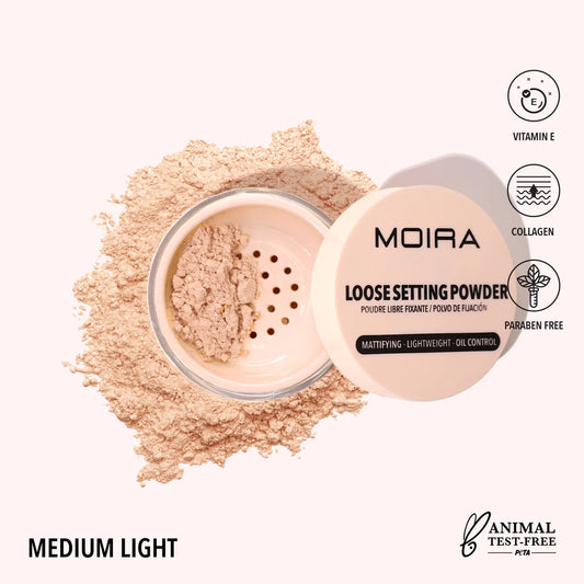Moira Loose Setting Powder (LSP005, Medium light) 3PCS SET
